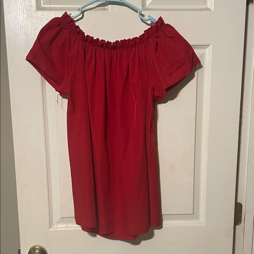 Elegant Red Off-Shoulder Women's Top